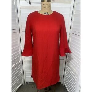 Ann Taylor Flare 3/4 Sleeve Pencil Sheath Dress Size 6 Split Round Neck